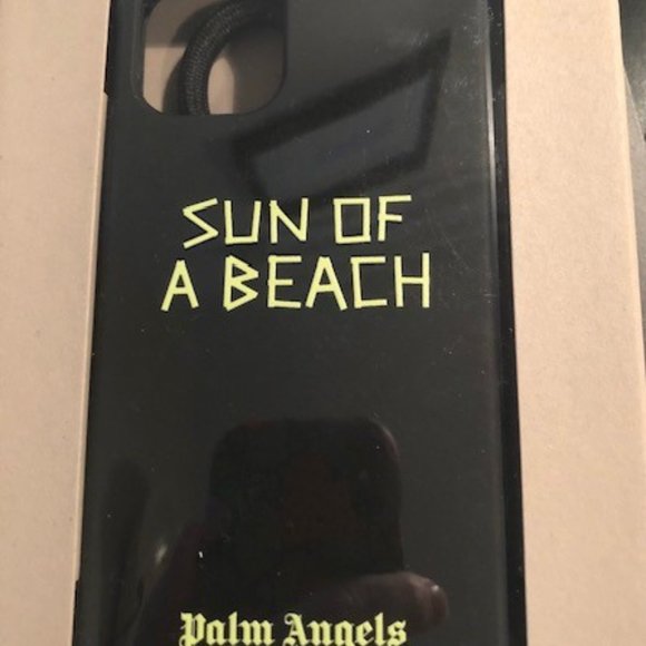 NEW $120 AUTHENTIC PALM ANGELS BLACK SUN OF A BEACH IPHONE 12 MINI NECK CASE - Picture 4 of 5